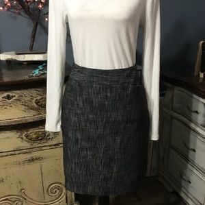 Grey Pencil Business Skirt with Side Pockets